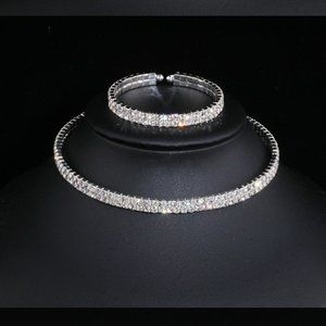 Sparkle and Shine! Rhinestone Crystal Necklace and Bracelet Set Last 3